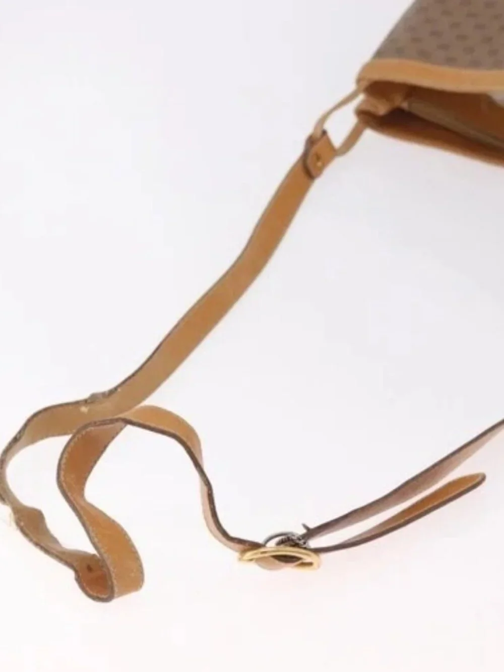 GUCCI Micro GG Shoulder Bag PVC Beige Auth 190555